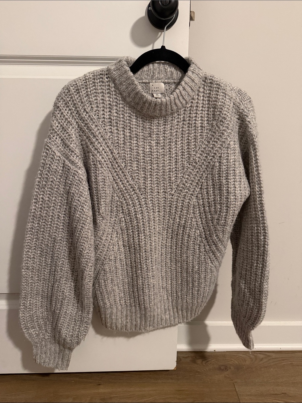 a new day Light Gray Ribbed Mock Neck Sweater